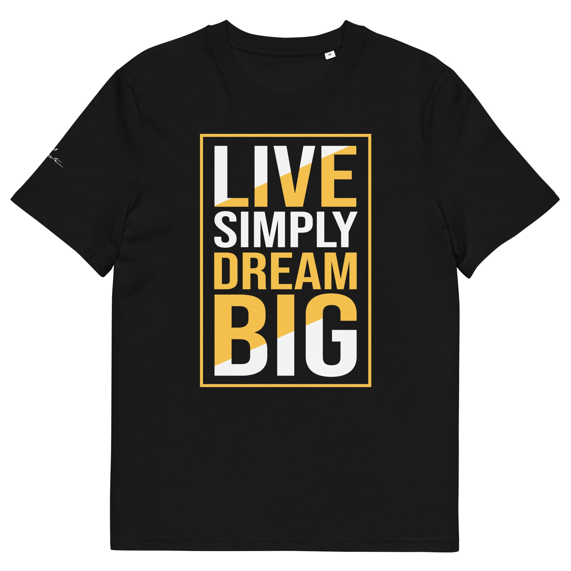 Camiseta con frase Live Simply Dream Big, minimalismo positivo y mentalidad expansiva desde lo simple