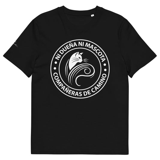 Camiseta negra para mujer con símbolo de gato, elegancia misteriosa, independencia y estilo libre