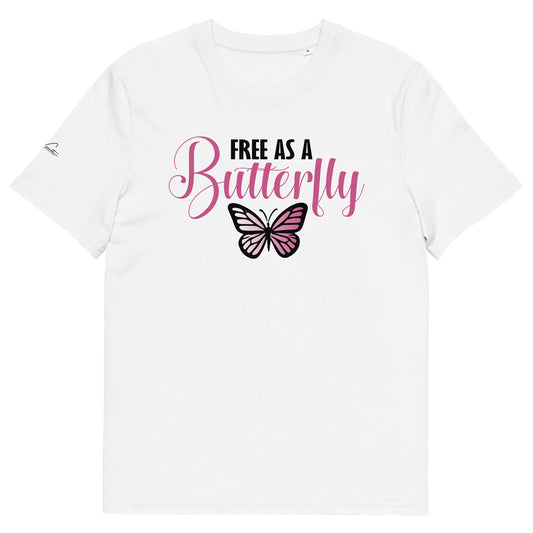 Camiseta mujer con mariposa, símbolo de transformación interior, libertad personal y crecimiento emociona